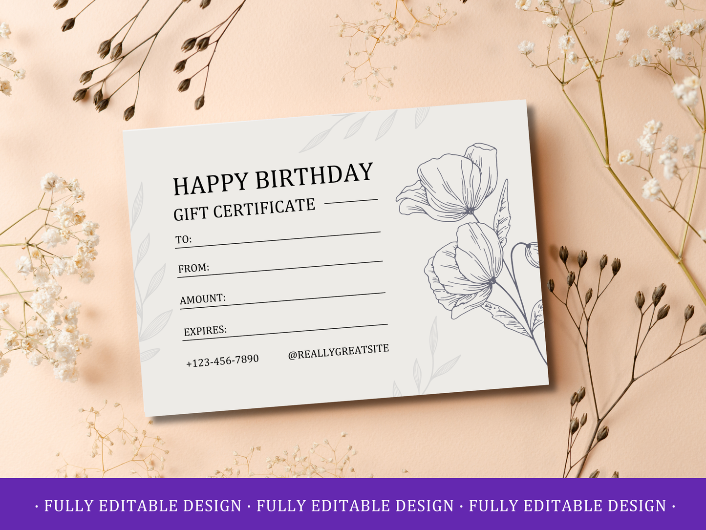 5 Birthday Gift Certificates Templates Canva Editable Gift Certificates Templates Happy Birthday Gift Vouchers Printable Certificates