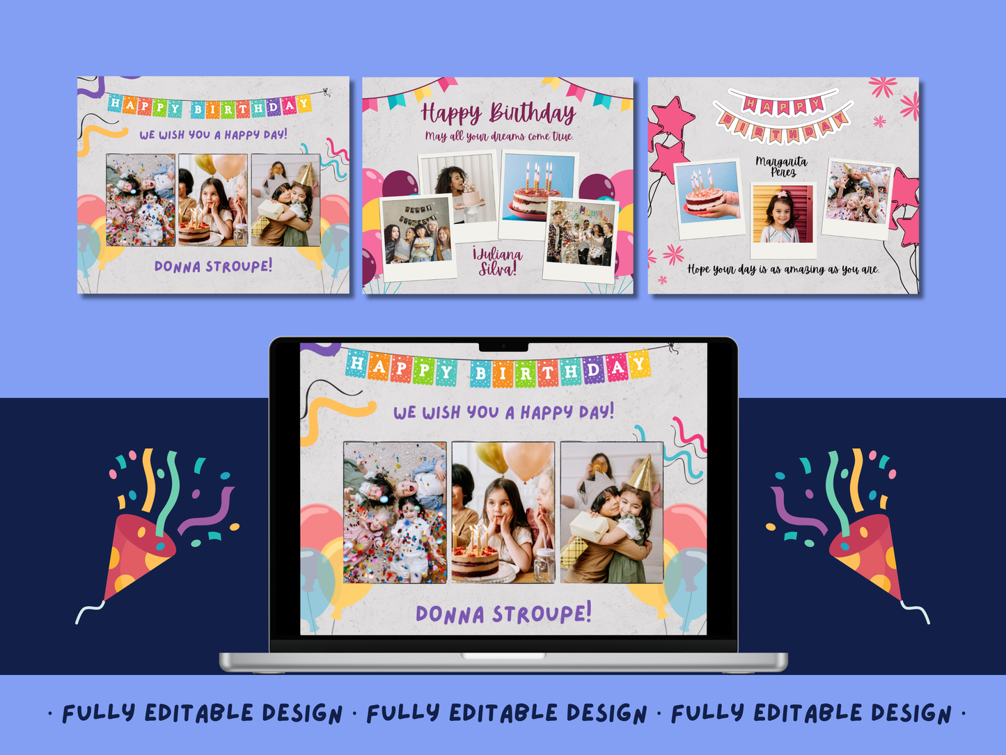 Birthday Photo Collage Templates Canva editable Photo Collage Templates Photos Gift Collage Birthday Layouts Printable Birthday Templates