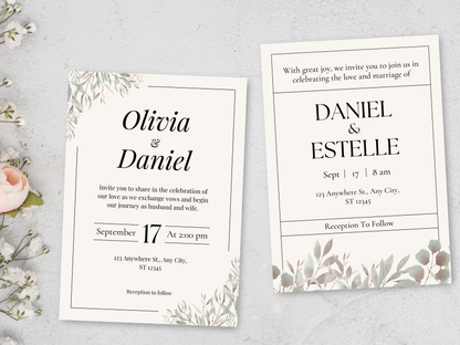 10 Wedding Invitation Templates Canva Minimalist Canva Editable  Templates Marriage Celebration Invitations Cards Templates