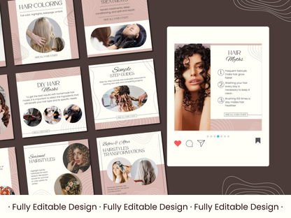 50 Hairstylist Instagram Stories Templates Canva Editable Templates Facebook Reels Social Media Posts Hairstyle Animated Website Templates