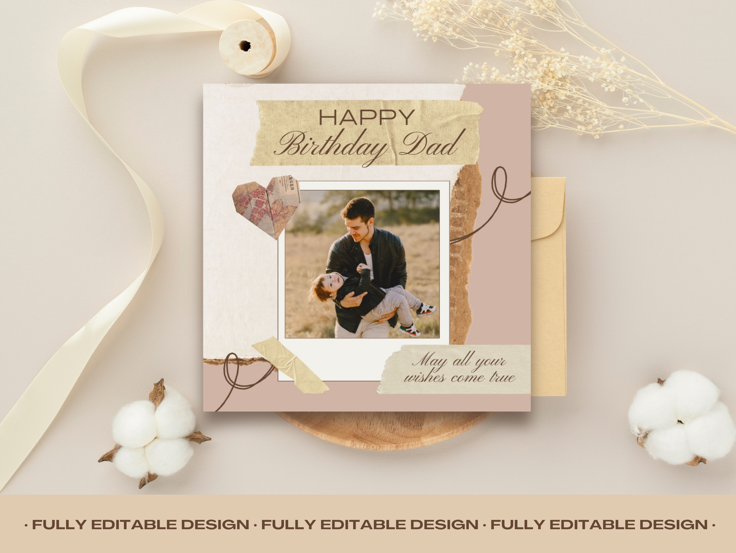 Happy Birthday Dad Template Happy Father Day Instagram Post Canva Editable Template  Happy Birthday Card  Digital Scrapbooking Kit