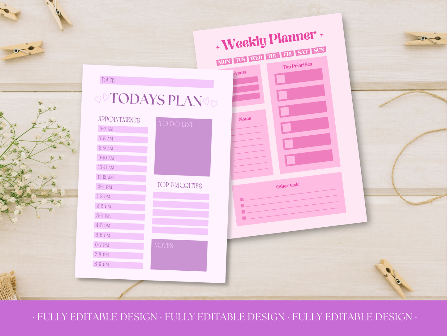 15 Aesthetic To Do List Templates Canva  Editable Template Daily Planner Productivity Template Planner Printable Tasks Checklists