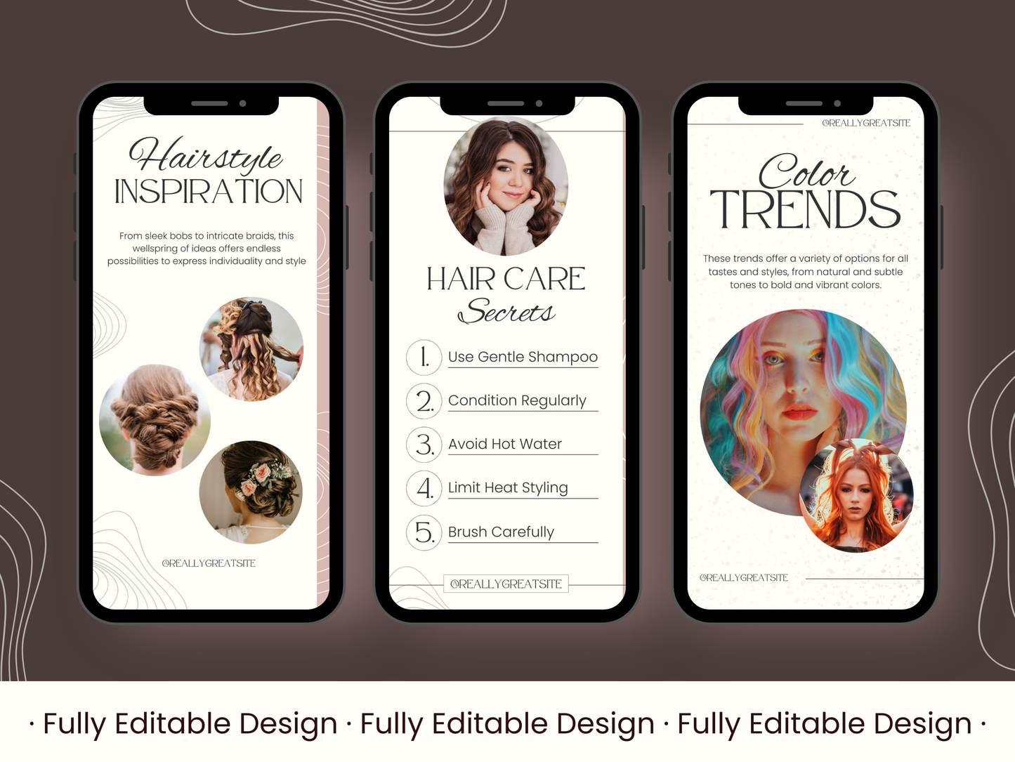 50 Hairstylist Instagram Stories Templates Canva Editable Templates Facebook Reels Social Media Posts Hairstyle Animated Website Templates