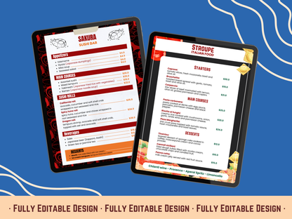 5 Editable Food Menu Templates Canva Editable Templates Delicious Food Restaurant Menu Template Set Restaurant