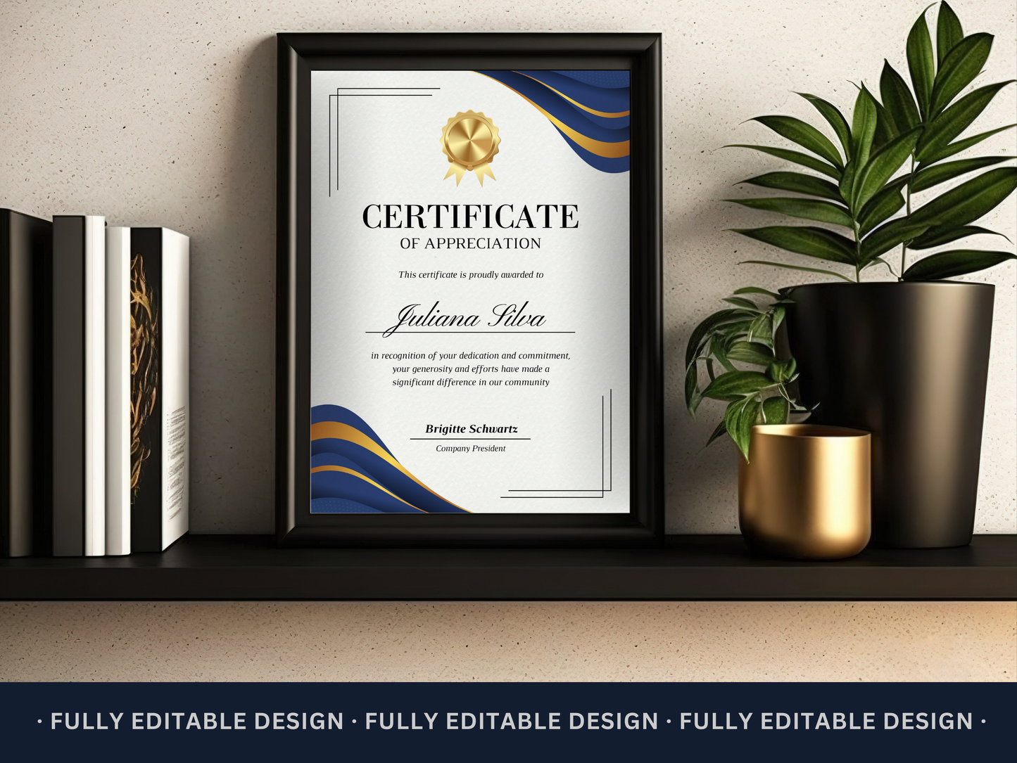 Modern Appreciation Certificate Template Certificate Canva Editable Template Recognition Certificate Canva Template