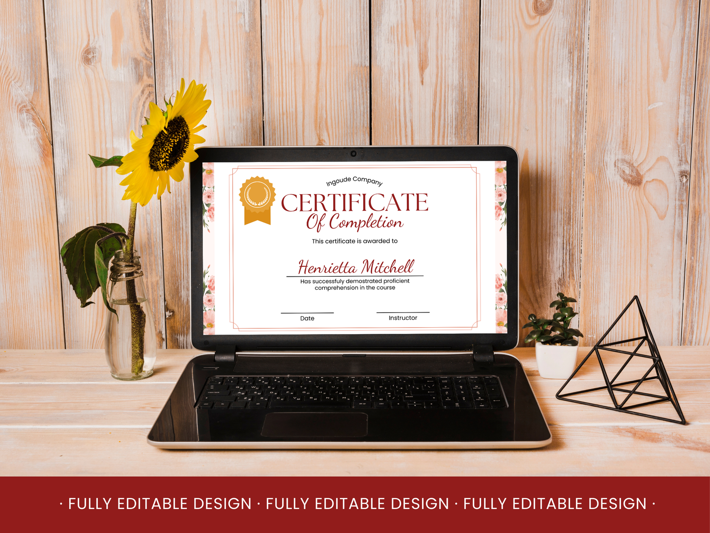 10 Completion Certificate Templates Canva Editable Certificates Templates Courses Certificates  Business Floral Design