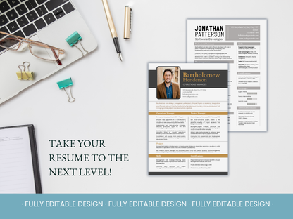 6 Professional Resume Templates Canva Editable Template CV Job Template Curriculum Vitae Application Job Template