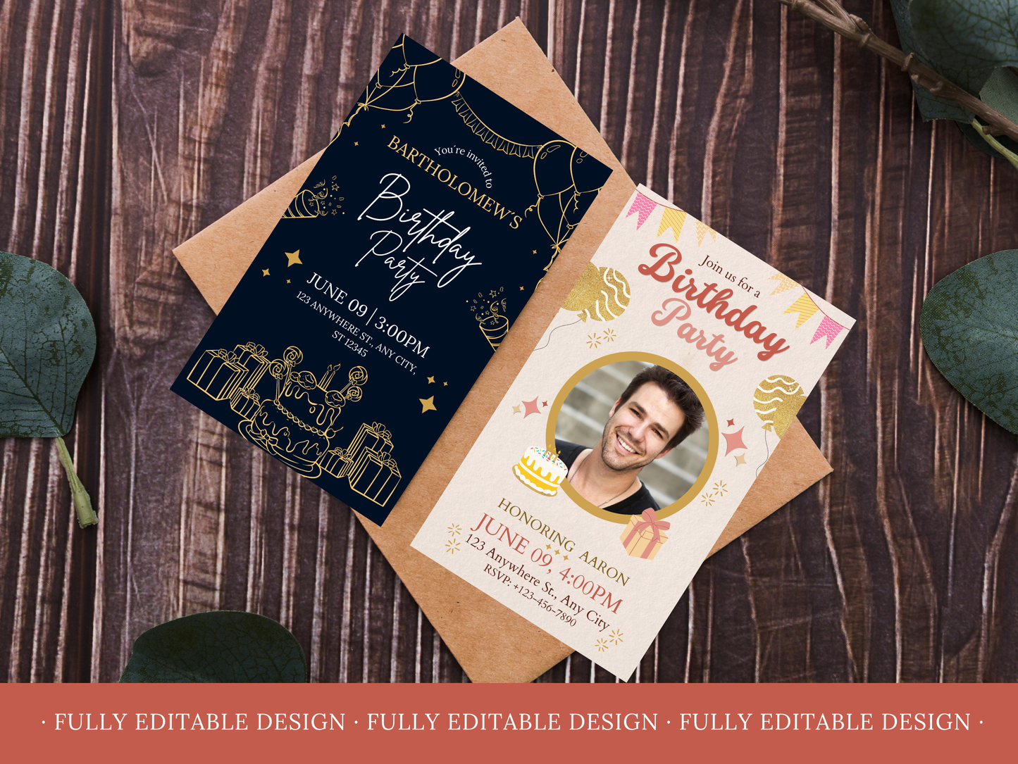 2 Animated Birthday Party Invitations Templates Canva Editable Birthday Templates Social Media Animated Birthday Invitations cards