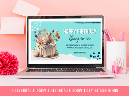 Happy Birthday Facebook Covers Custom Bundle Canva Editable Birthday Celebration Templates  Personalized Happy Birthday Social Media Banners