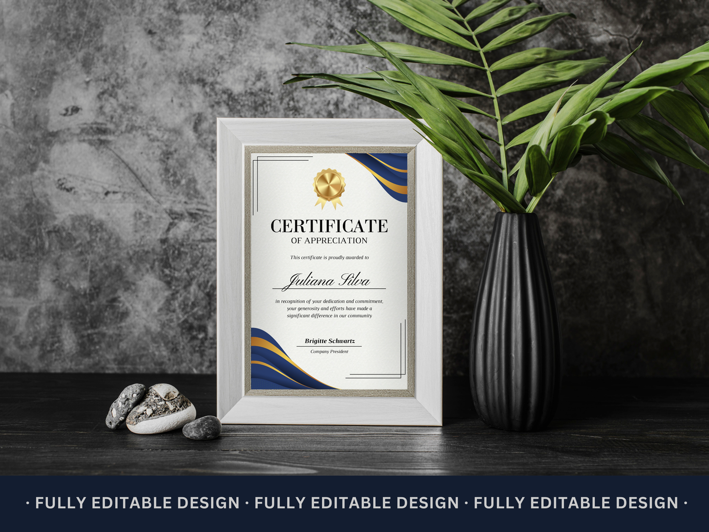 Modern Appreciation Certificate Template Certificate Canva Editable Template Recognition Certificate Canva Template