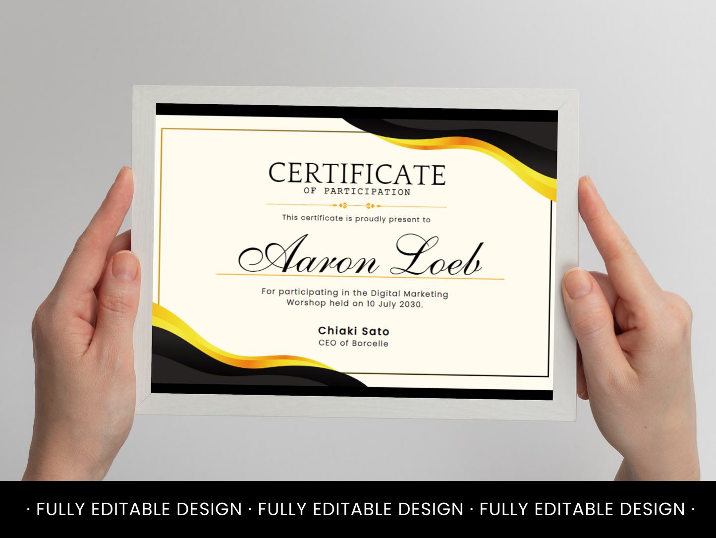 Elegant Certificate Template Canva Editable Certificate Template Elegant Participation Certificate Template