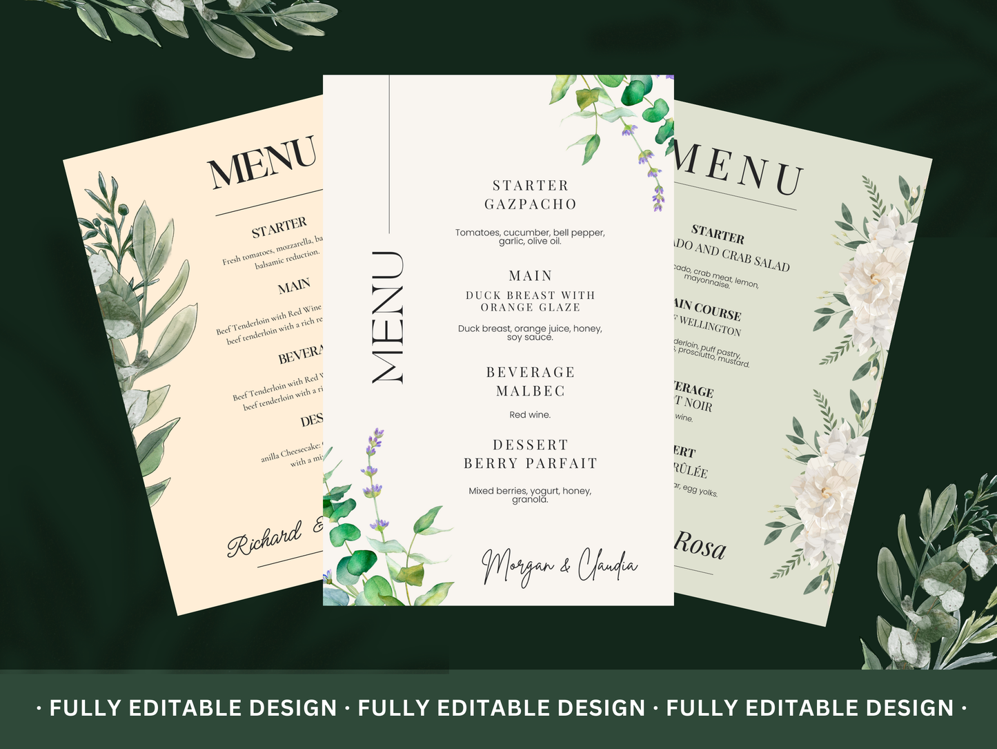 10 Elegant Wedding Menu Templates Canva Editable Wedding Menu Templates Marriage Menu Elegant Templates Wedding Food Menu