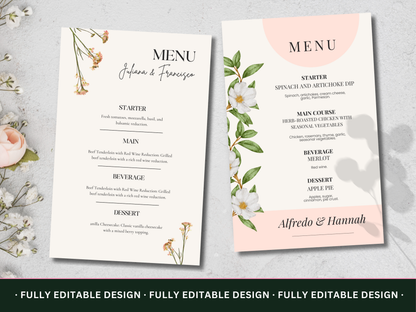 10 Elegant Wedding Menu Templates Canva Editable Wedding Menu Templates Marriage Menu Elegant Templates Wedding Food Menu