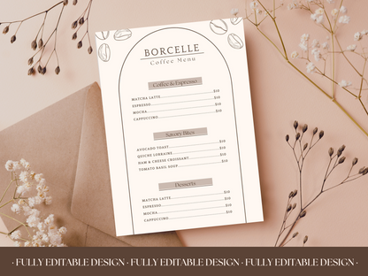 4 Elegant Menu Restaurant Templates Canva Editable Menu Templates  Minimalist Restaurants Menu Delicious Food