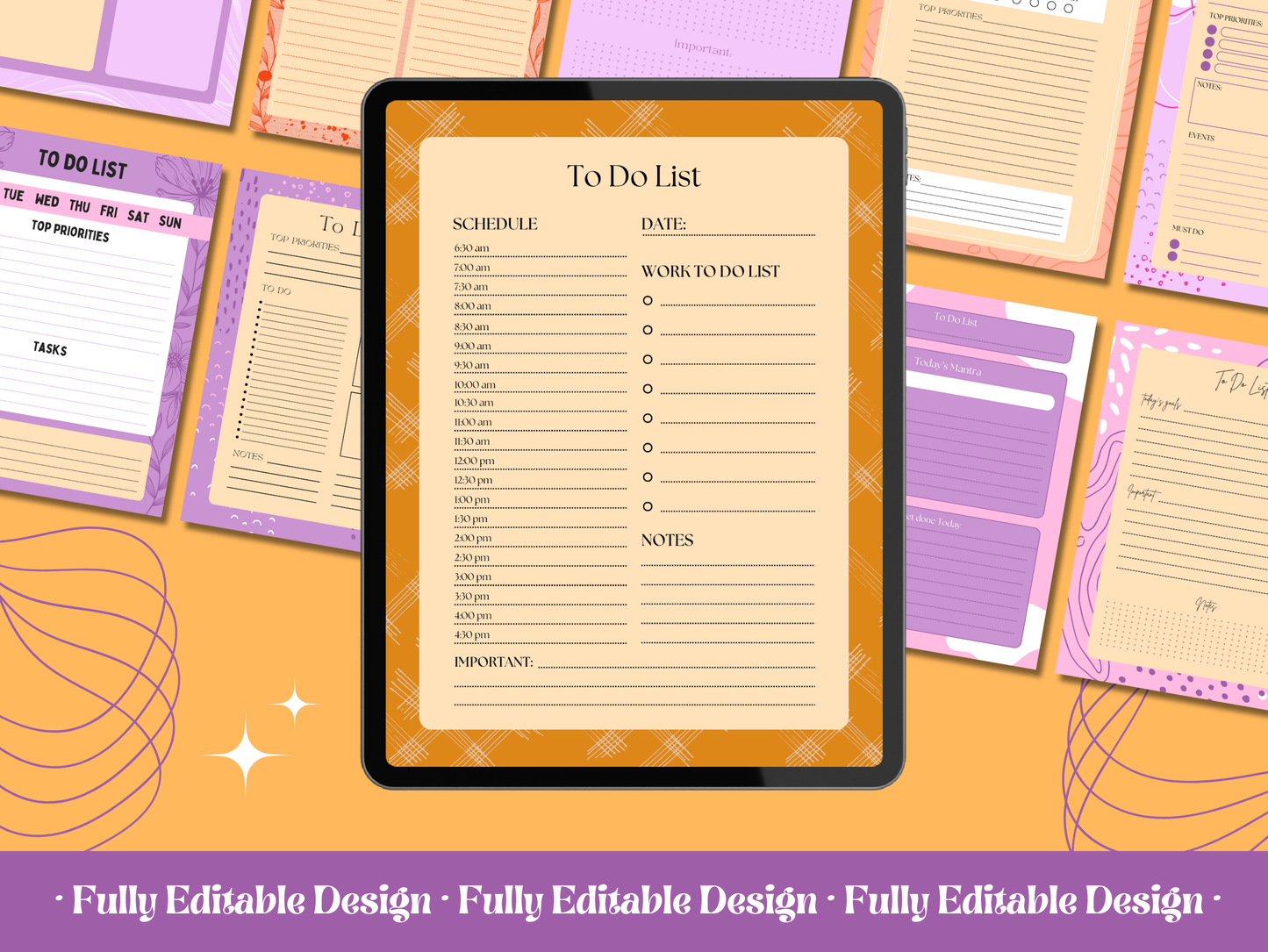 10 Organic To Do List Planners Canva  Editable Template Daily Planner Productivity Template Planner Printable Tasks Checklist