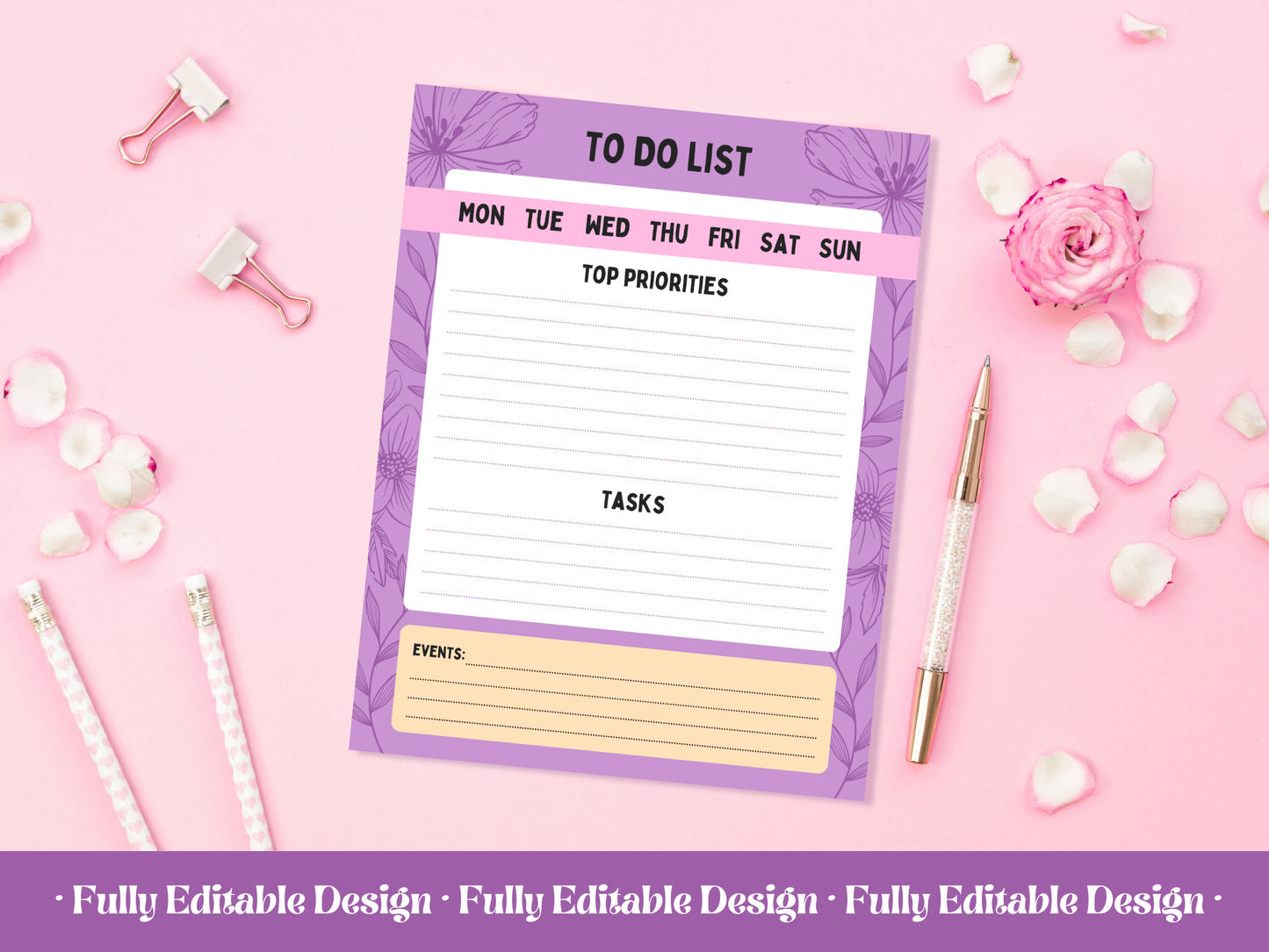 10 Organic To Do List Planners Canva  Editable Template Daily Planner Productivity Template Planner Printable Tasks Checklist